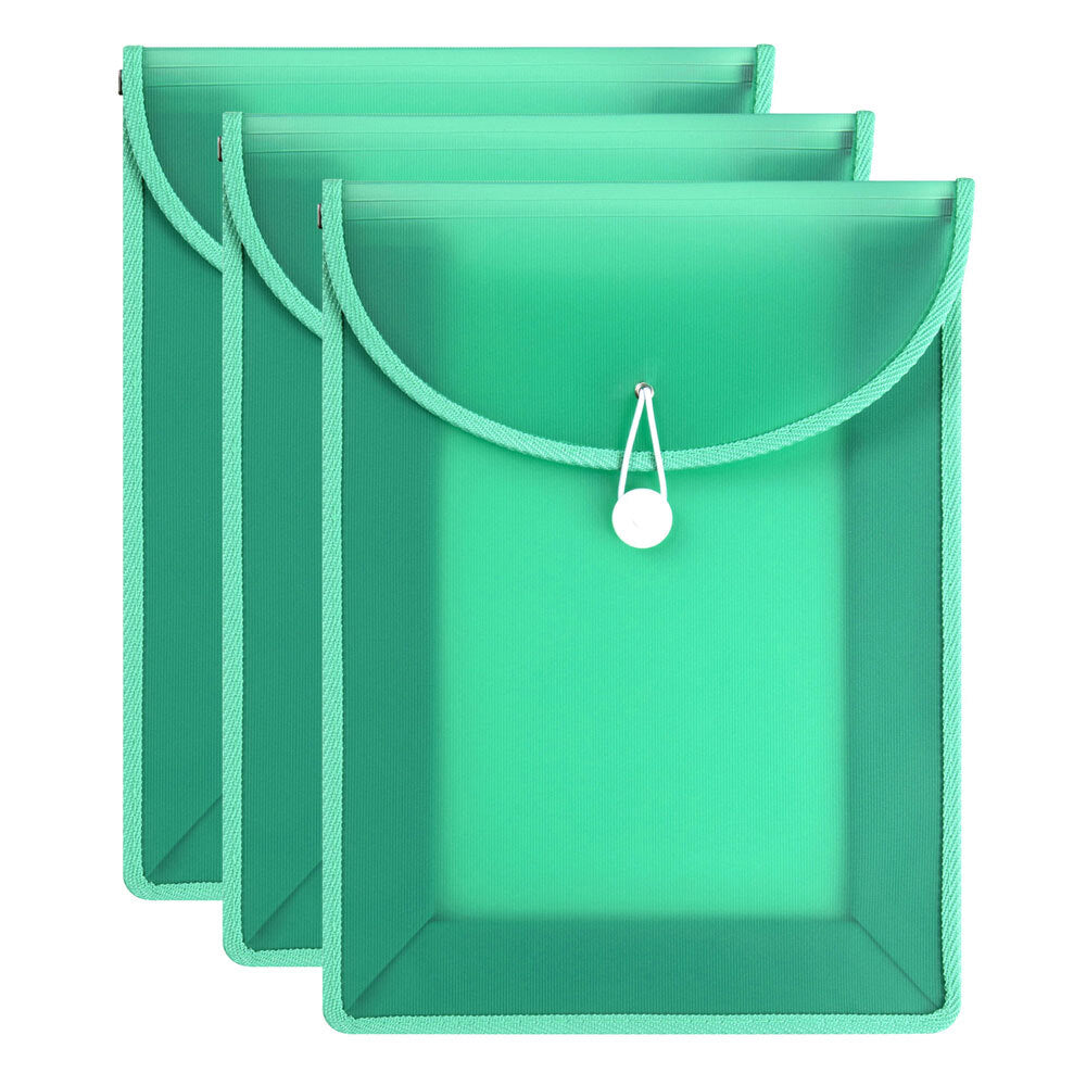 3PK Marbig Top Load A4 File Document Paper Holder - Spearmint Green