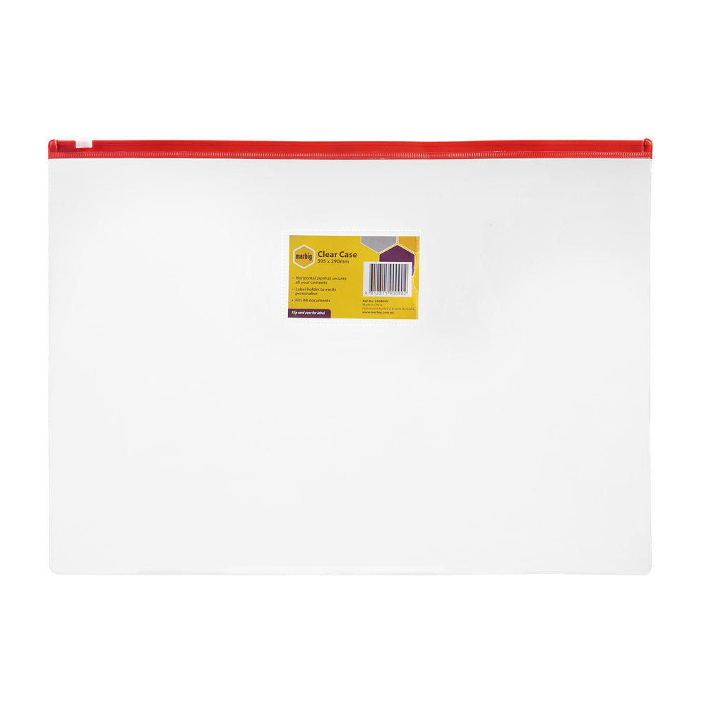 4PK Marbig 39.5cm Clear Case B4 File Organiser - Assorted