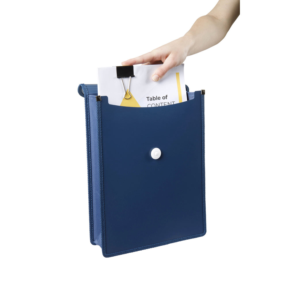 3PK Marbig Top Load A4 File Document Paper Holder - Navy