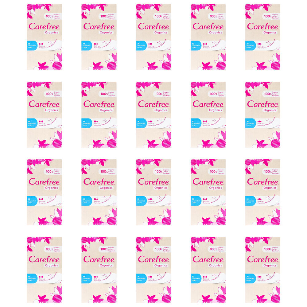 600pc Carefree Organic Cotton Topsheet Unscented Liners