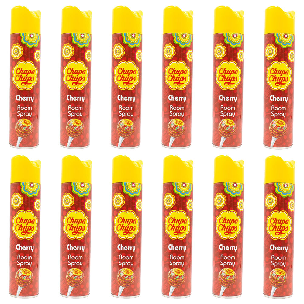 12PK Chupa Chups 300ml Room Spray Long-Lasting Cherry Scent