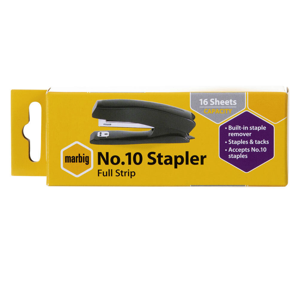 6PK Marbig No.10 16 Sheets Full Strip Stapler