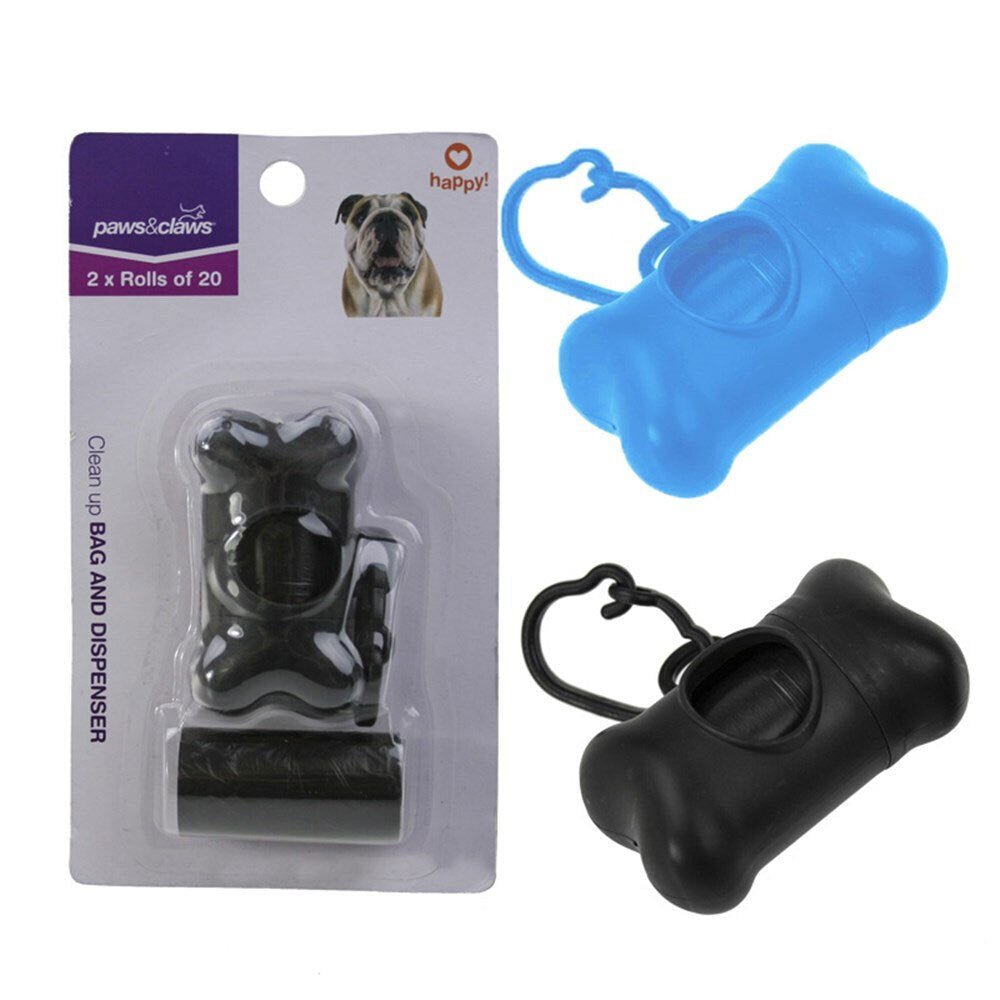 4PK Paws & Claws Clean Up Bags W/ Dispenser 40 Bags Assorted