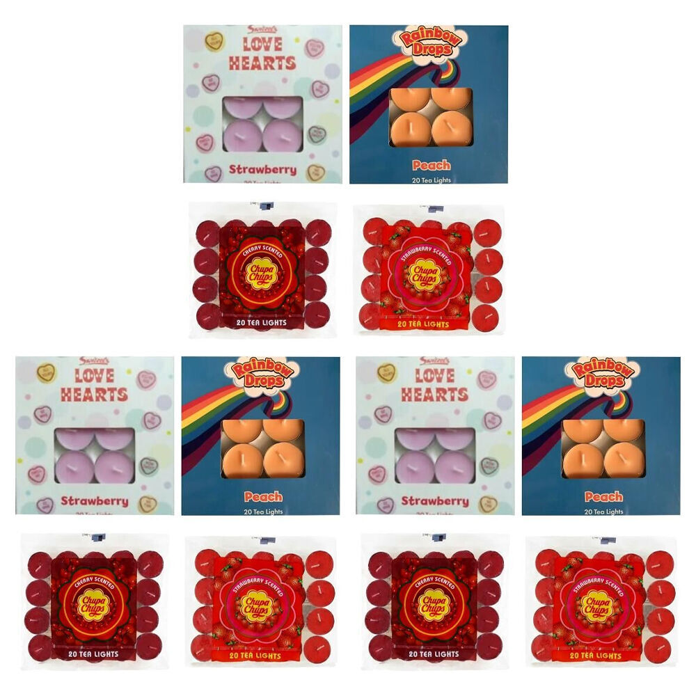 12x 20pc Swizzels Fragranced Tea Lights Candles Lolly Scented Assorted