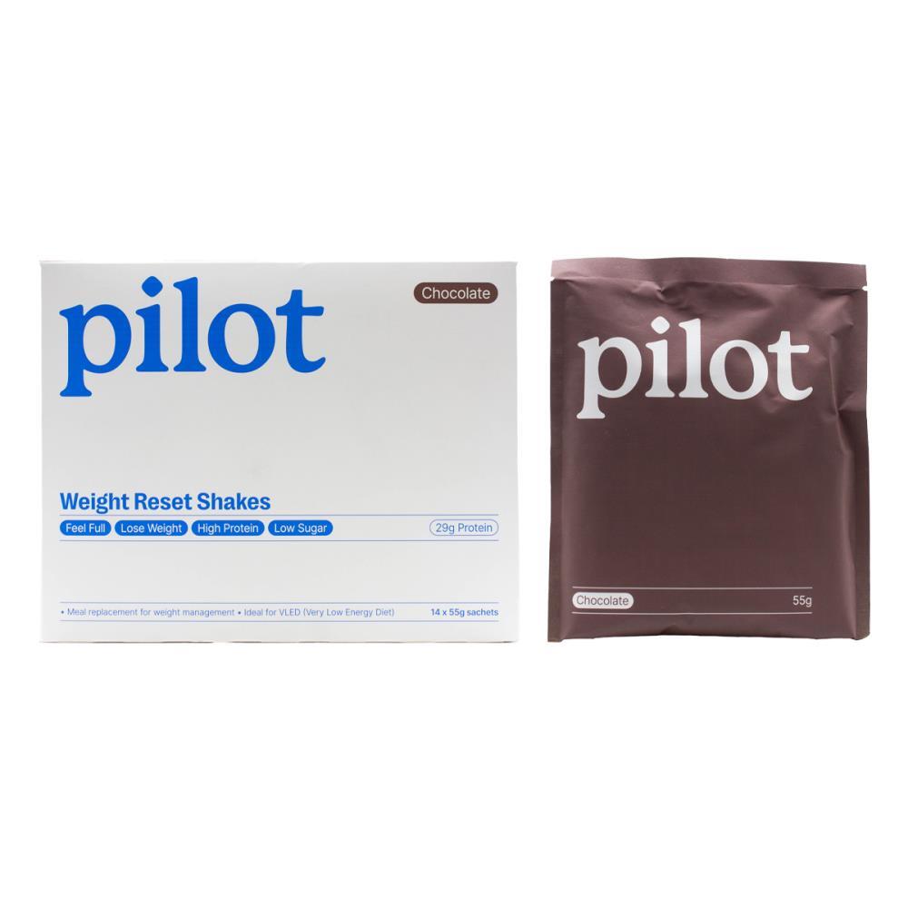 56pc Pilot Weight Reset Shakes Chocolate Flavour Weightloss Meal Sachets