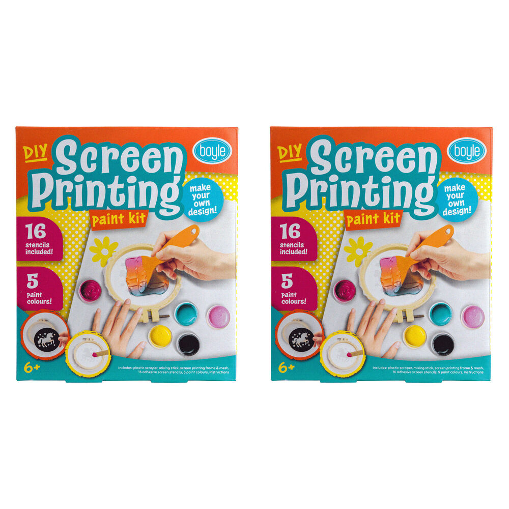 2PK Boyle Screen Printing Paint Project Kit Kids DIY Craft 6y+