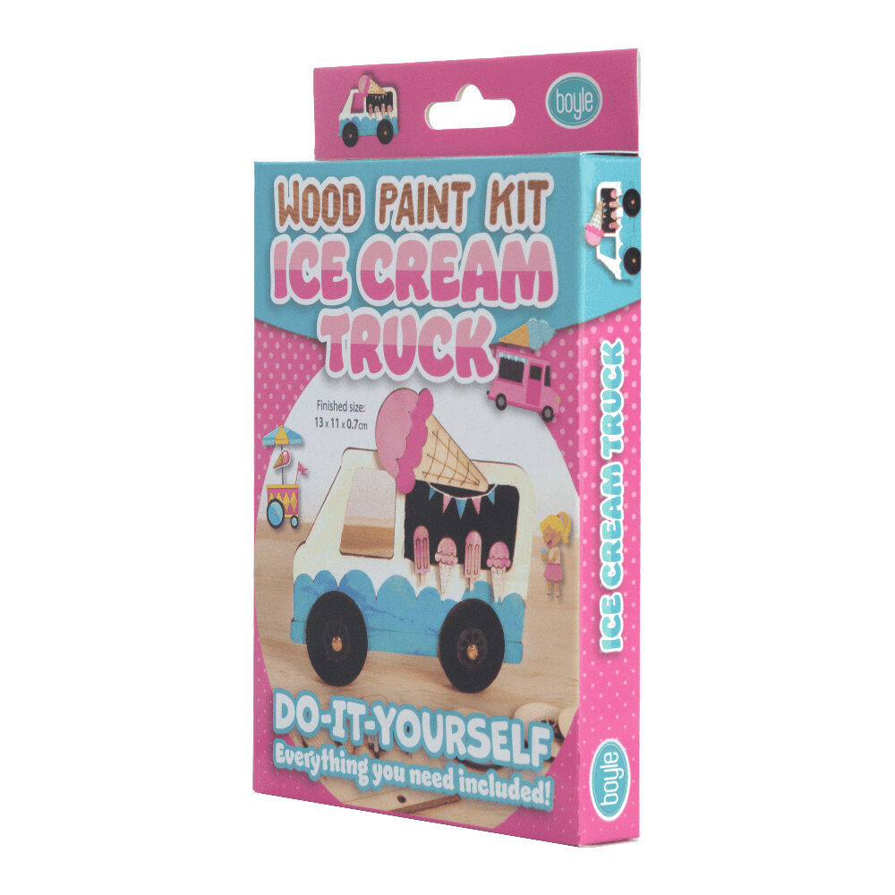 4PK Boyle Wood Paint Kit Kids DIY Craft Buildable Icecream Truck