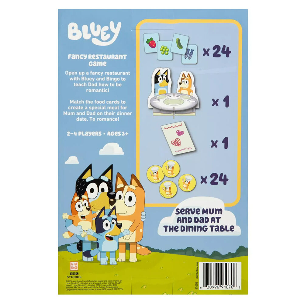 Bluey Fancy Restaurant Educational Board Matching Game