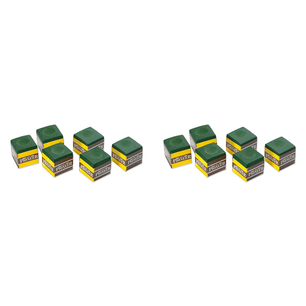 2x 6pc Formula Sports Pioneer Cue Chalk Square - Green