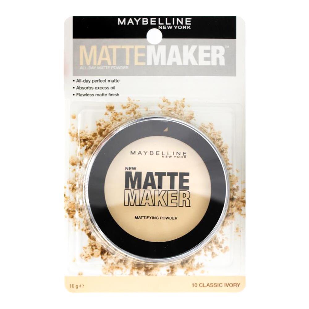 3PK Maybelline 16g Matte Maker Mattifying Face Powder - 10 Classic Ivory