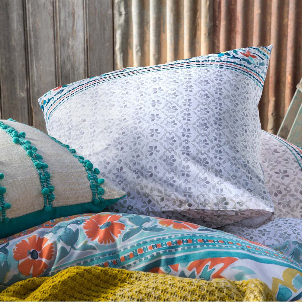 2PK Kas Australia Vernie Euro Throw Pillowcase 65x65cm - Multicoloured