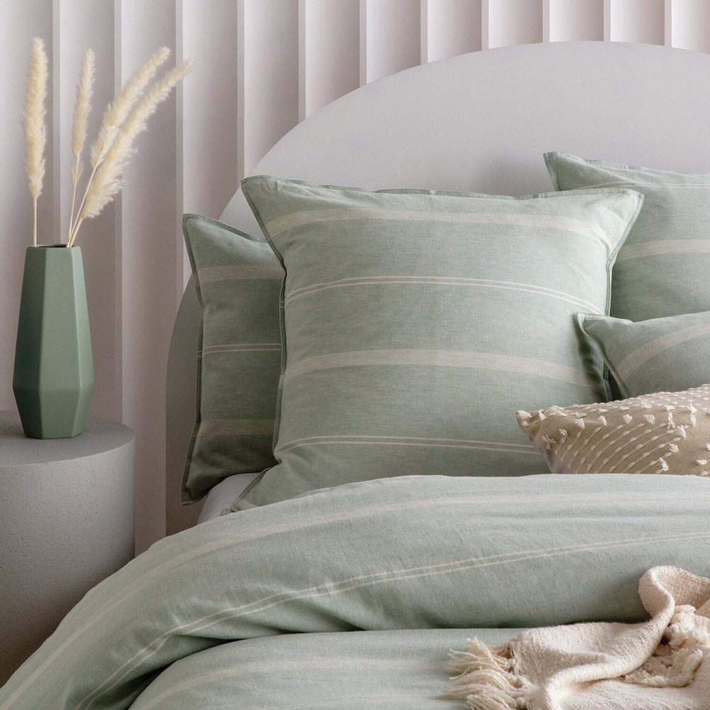 4PK Kas Australia Balmoral Euro Throw Pillowcase 65x65cm - Sage