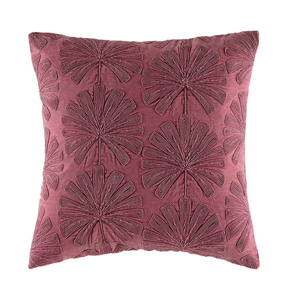 Kas Australia Palma Filled Cushion Decor Square 50x50cm - Raisin