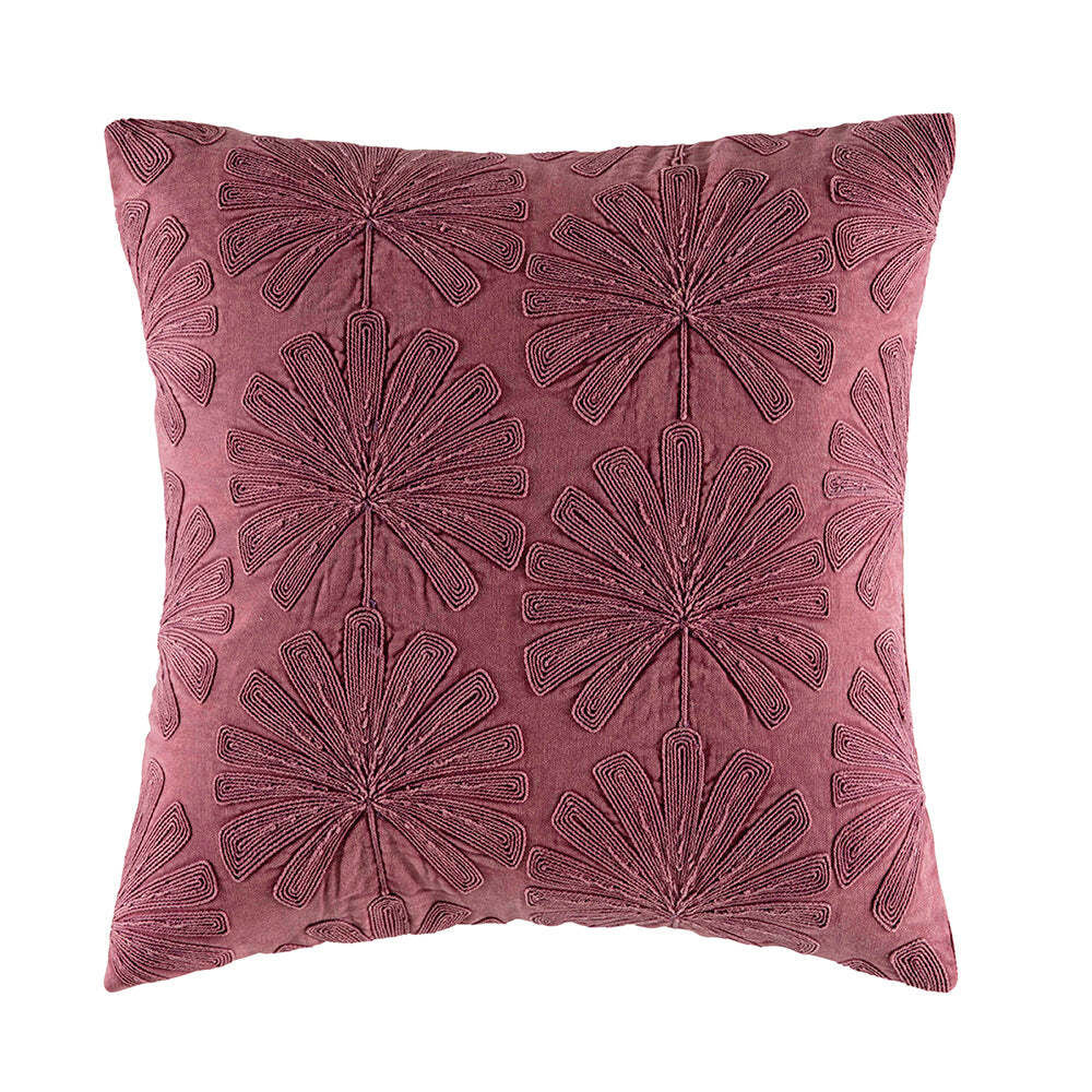 2PK Kas Australia Palma Filled Cushion Decor Square 50x50cm - Raisin