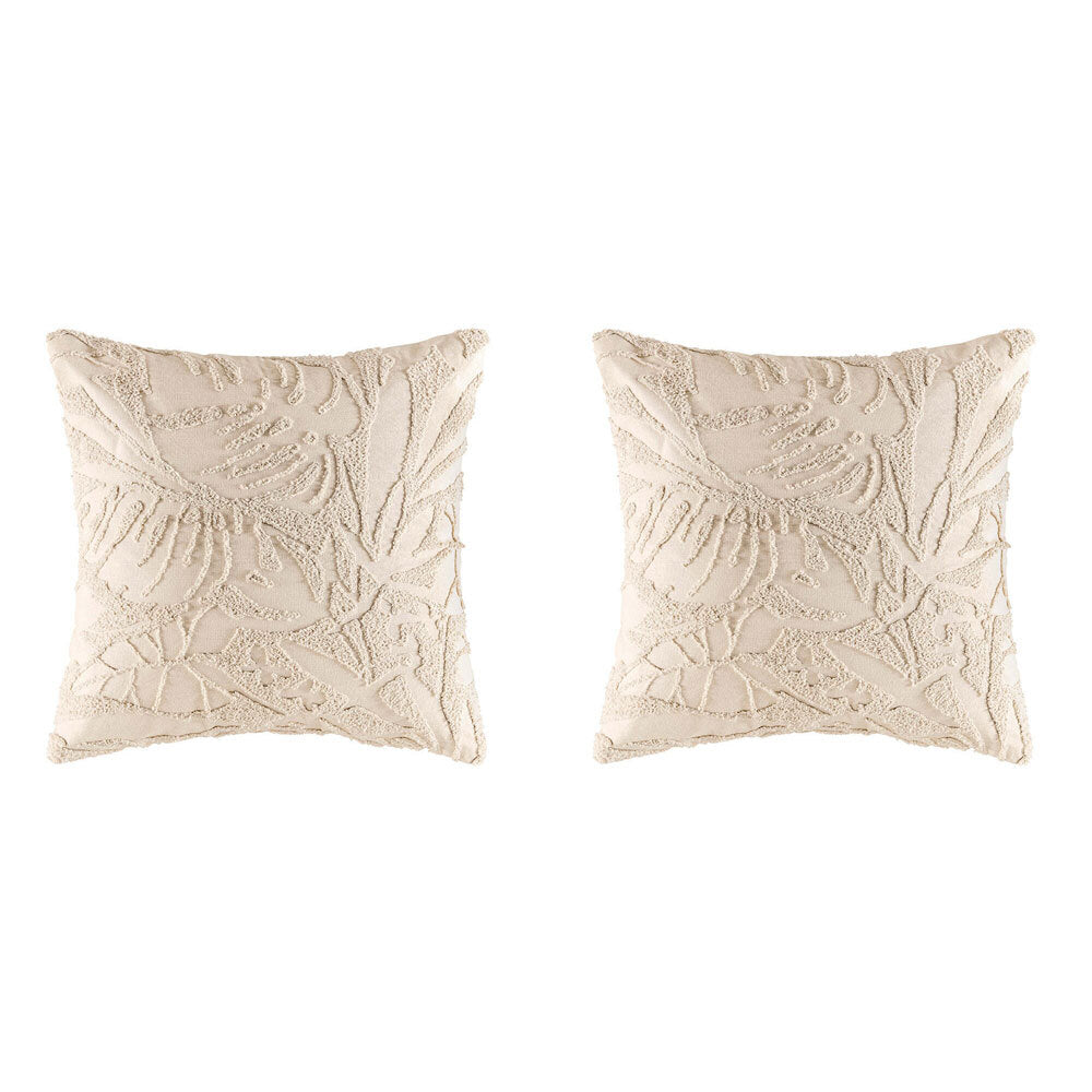 2PK Kas Australia Tropic Filled Cushion Decor Square 50x50cm - Natural