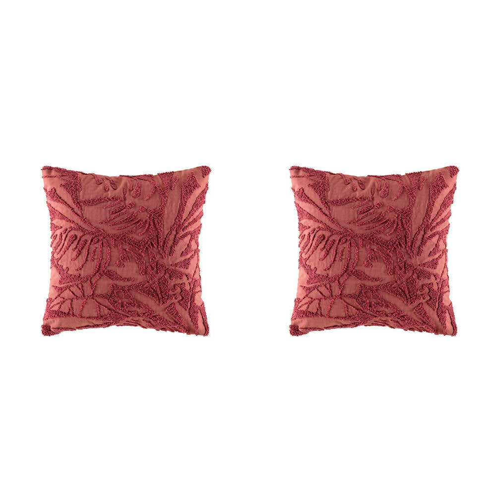 2PK Kas Australia Tropic Filled Cushion Decor Square 50x50cm - Raisin