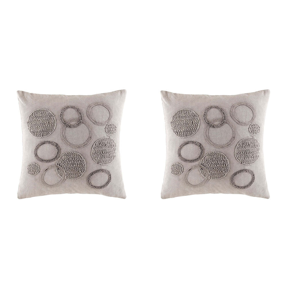 2PK Kas Australia Spiro Filled Cushion Decor Square 50x50cm - Grey