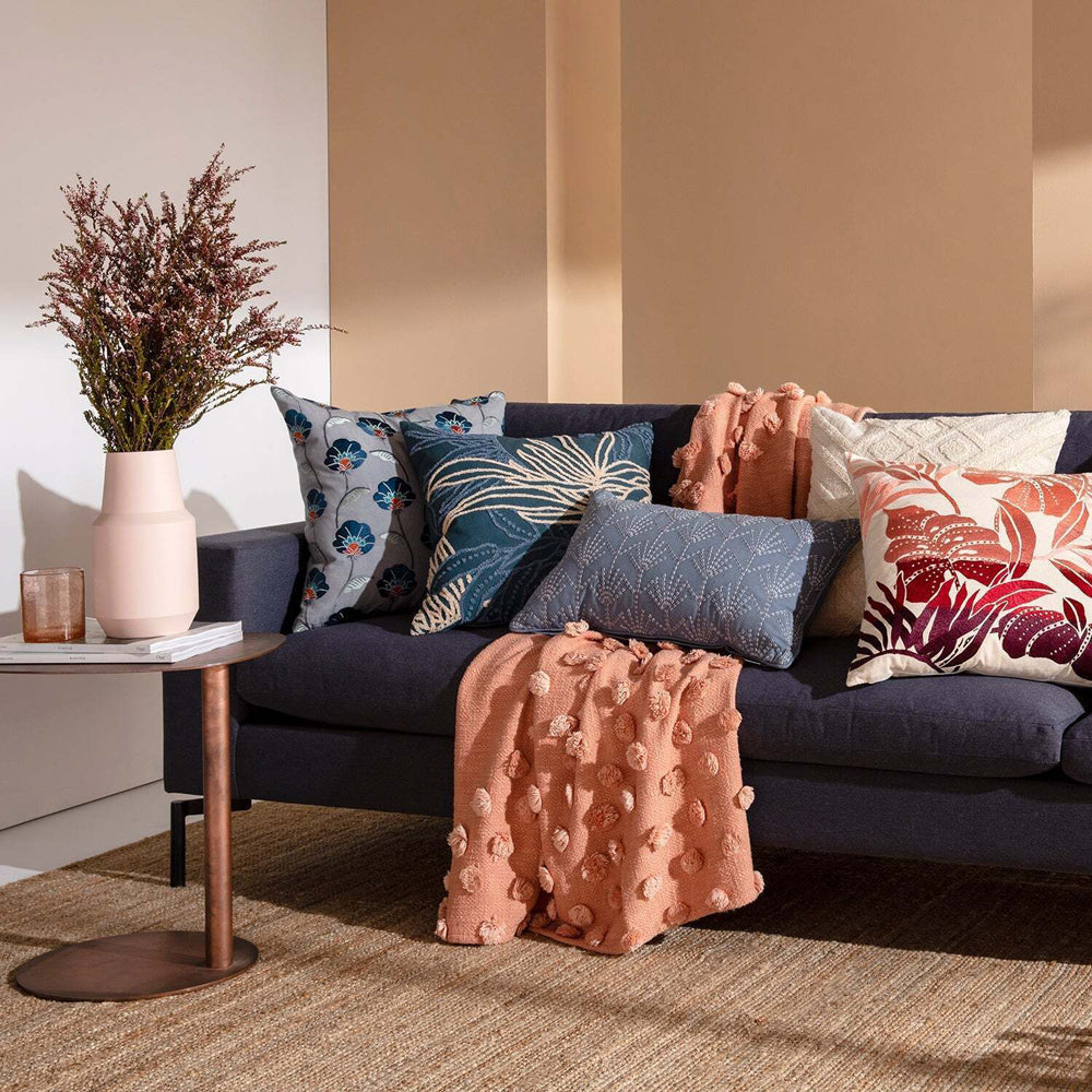 2PK Kas Australia Rarak Filled Cushion Decor Rectangular 35x55cm - Blue