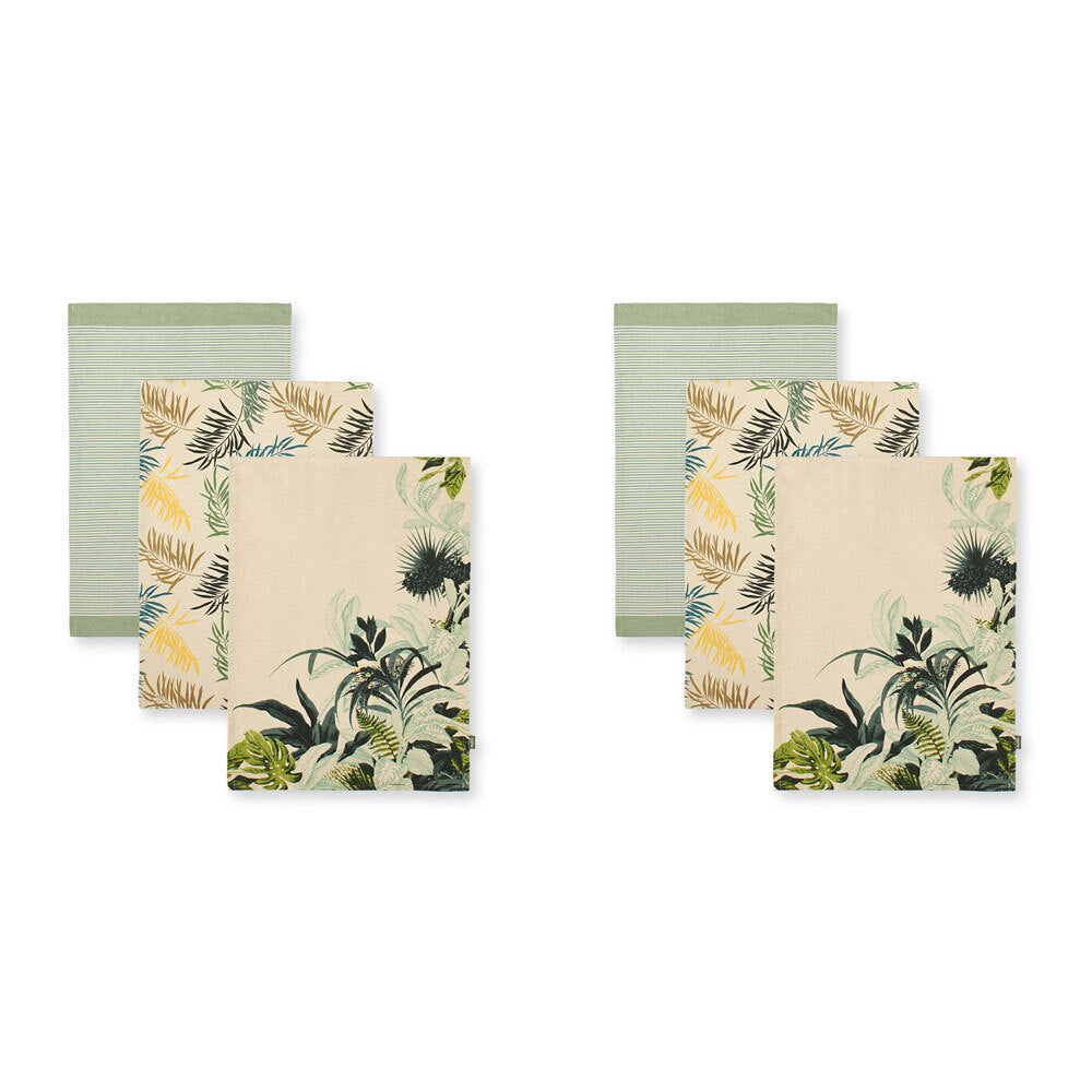 2x 3pc Kas Australia Aruba Cotton Tea Towel Set 50x70cm - Multicoloured