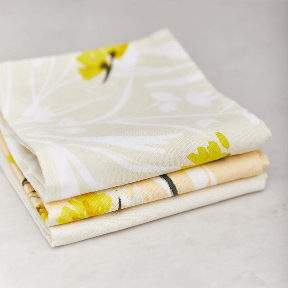 2x 3pc Kas Australia Goldie Cotton Tea Towel Set 50x70cm - Multicoloured