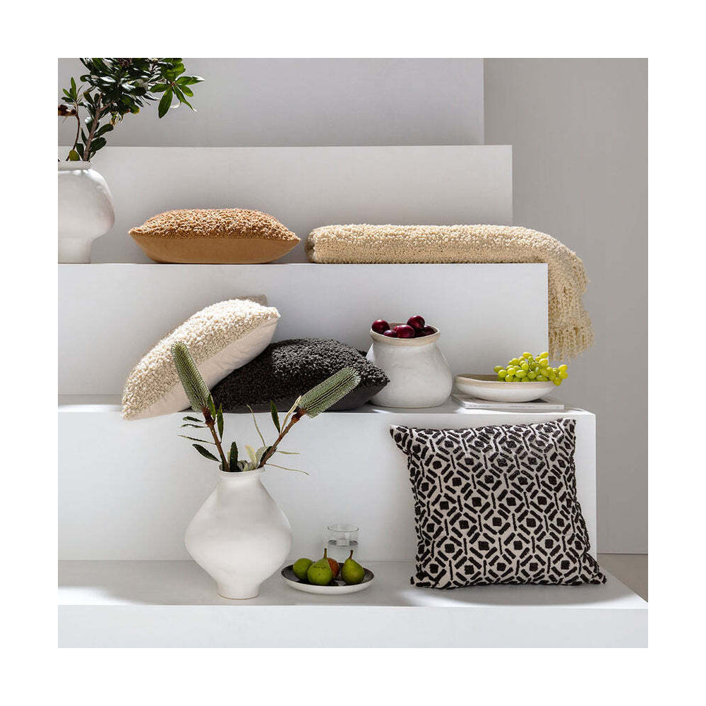 2PK Kas Australia Rye Filled Cushion Decor Square 50x50cm - Cream