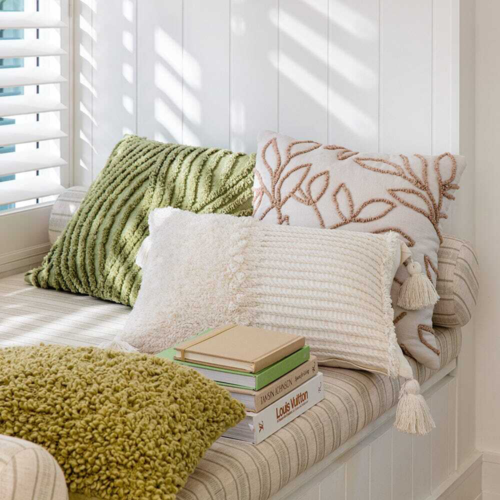 Kas Australia Dylan Filled Cushion Decor Square 50x50cm - Artichoke