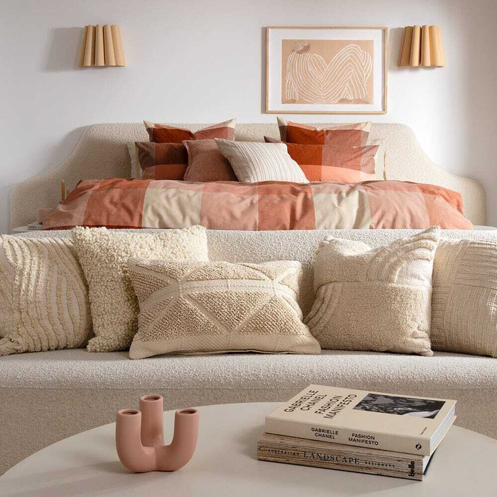 Kas Australia Horten Filled Cushion Decor Rectangular 40x60cm - Natural