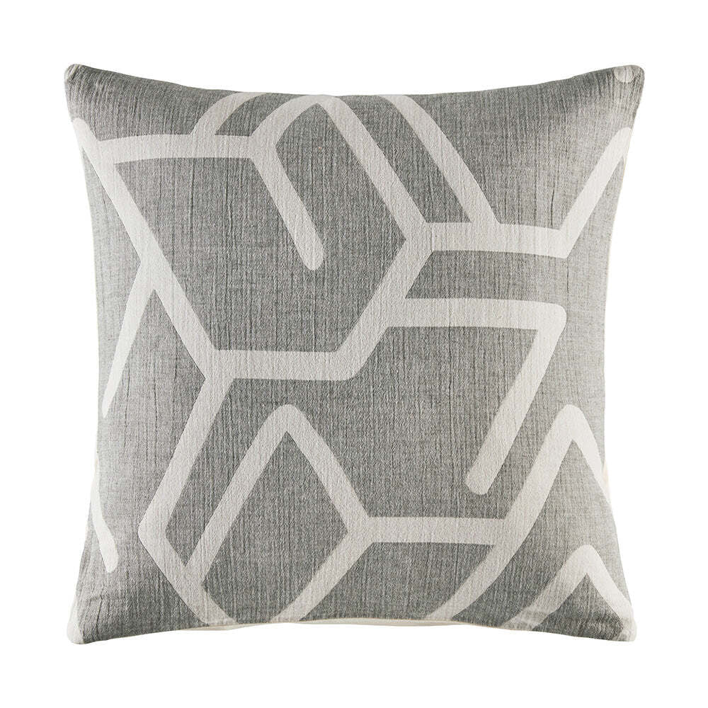 Kas Australia Bala Euro Cotton Throw Pillowcase 65x65cm - Grey