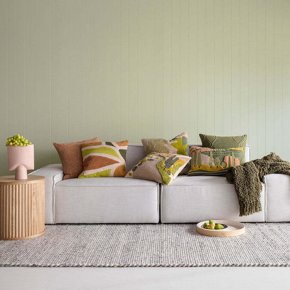 Kas Australia Carta Filled Cushion Decor Square 50x50cm - Green