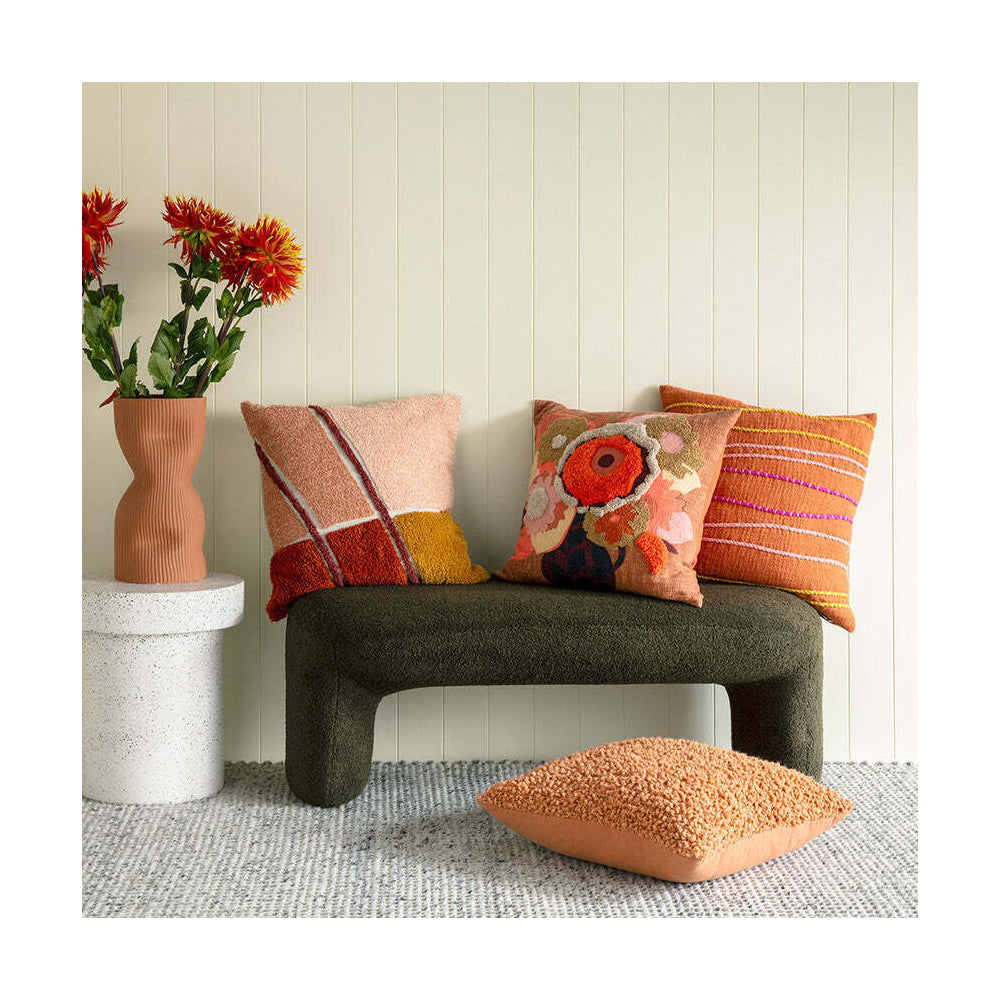 2PK Kas Australia Rye Filled Cushion Decor Square 50x50cm - Caramel