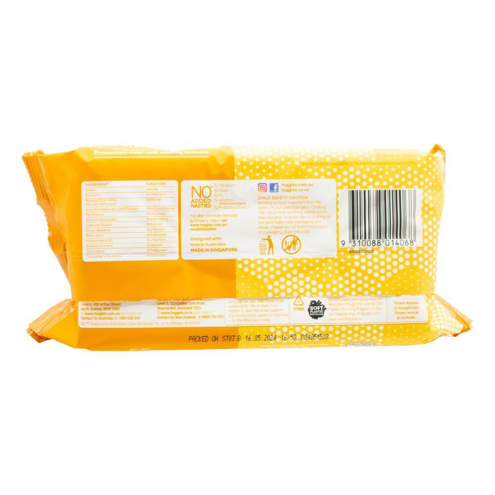 12x 64pc Huggies Protect & Care Baby Wipes For Sensitive Skin Vitamin B5