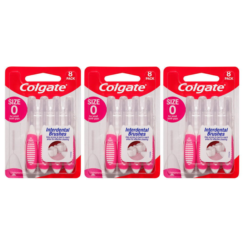 3x 8PK Colgate Interdental Brush - Size 0