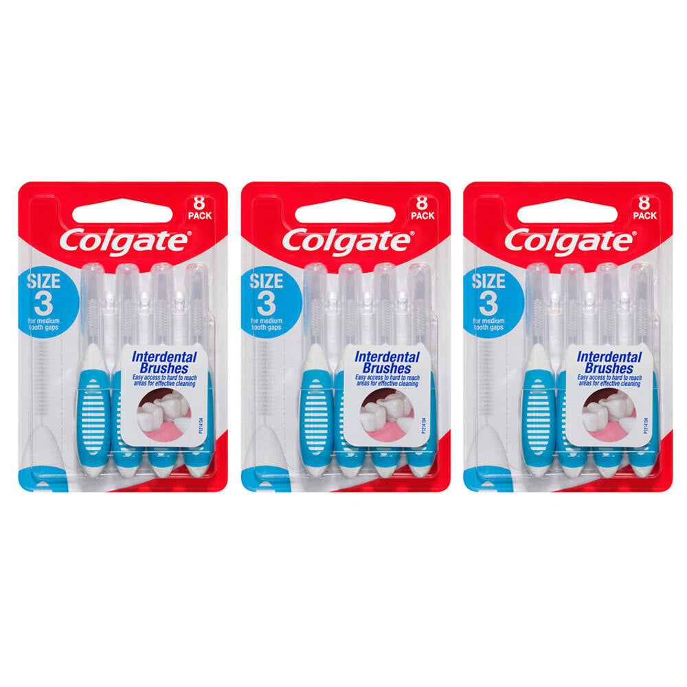 3x 8PK Colgate Interdental Brush - Size 3
