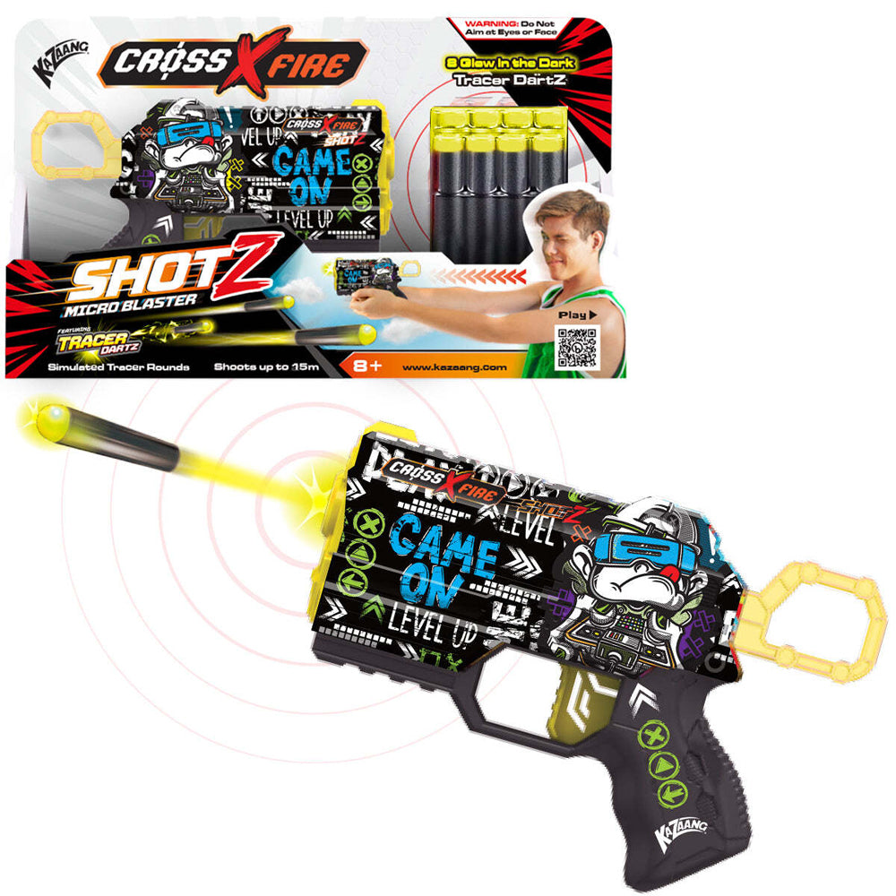 2PK Kazaang CrossXFire ShotZ Micro Blaster Kids Toy - Game On 8y+