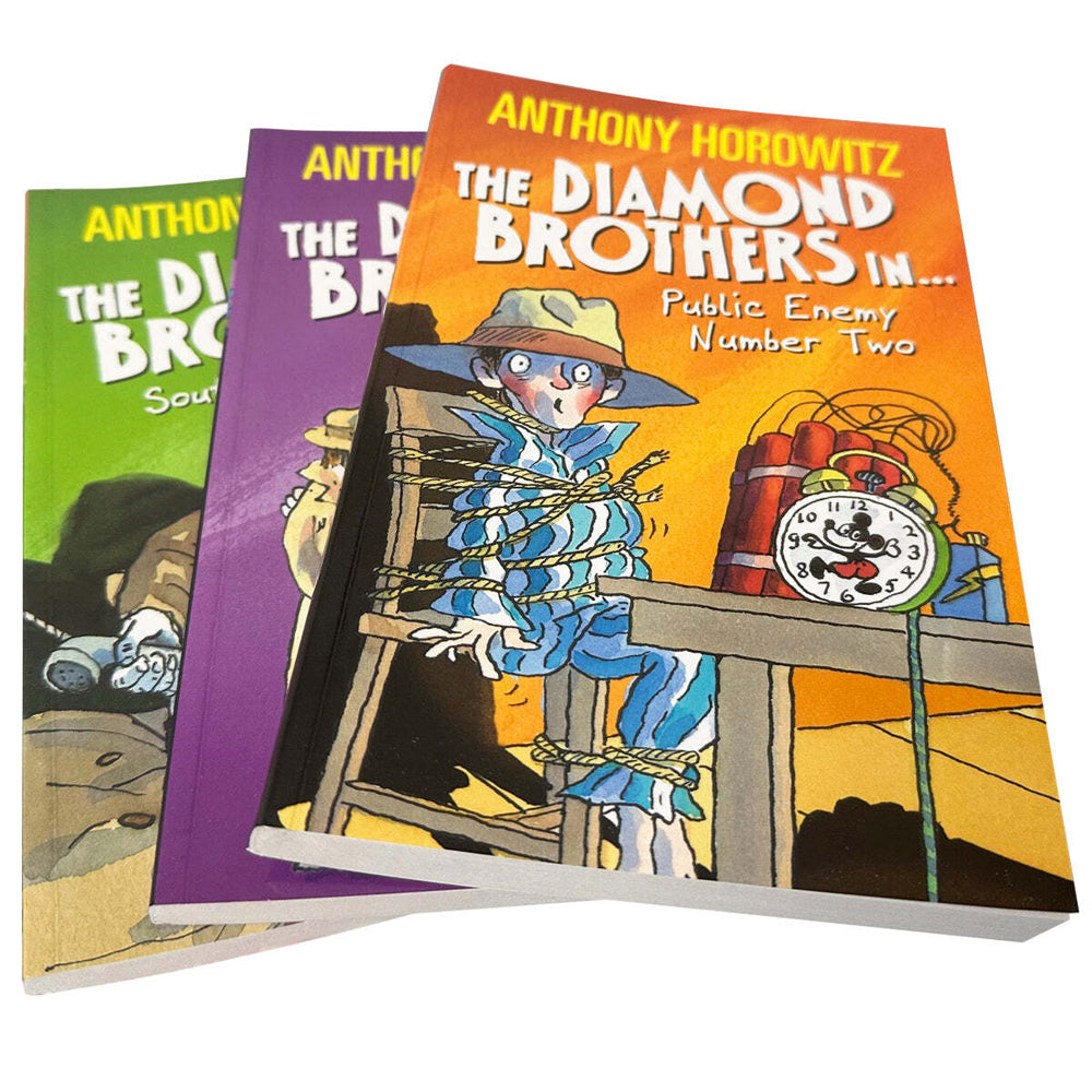 3pc Promotional The Anthony Horowitz Diamond Brothers Book Collection Set 7-9Y+