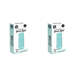 2PK Scribbles Stationery LED USB Clip on Bedtime Reading Booklight Blue 5y+