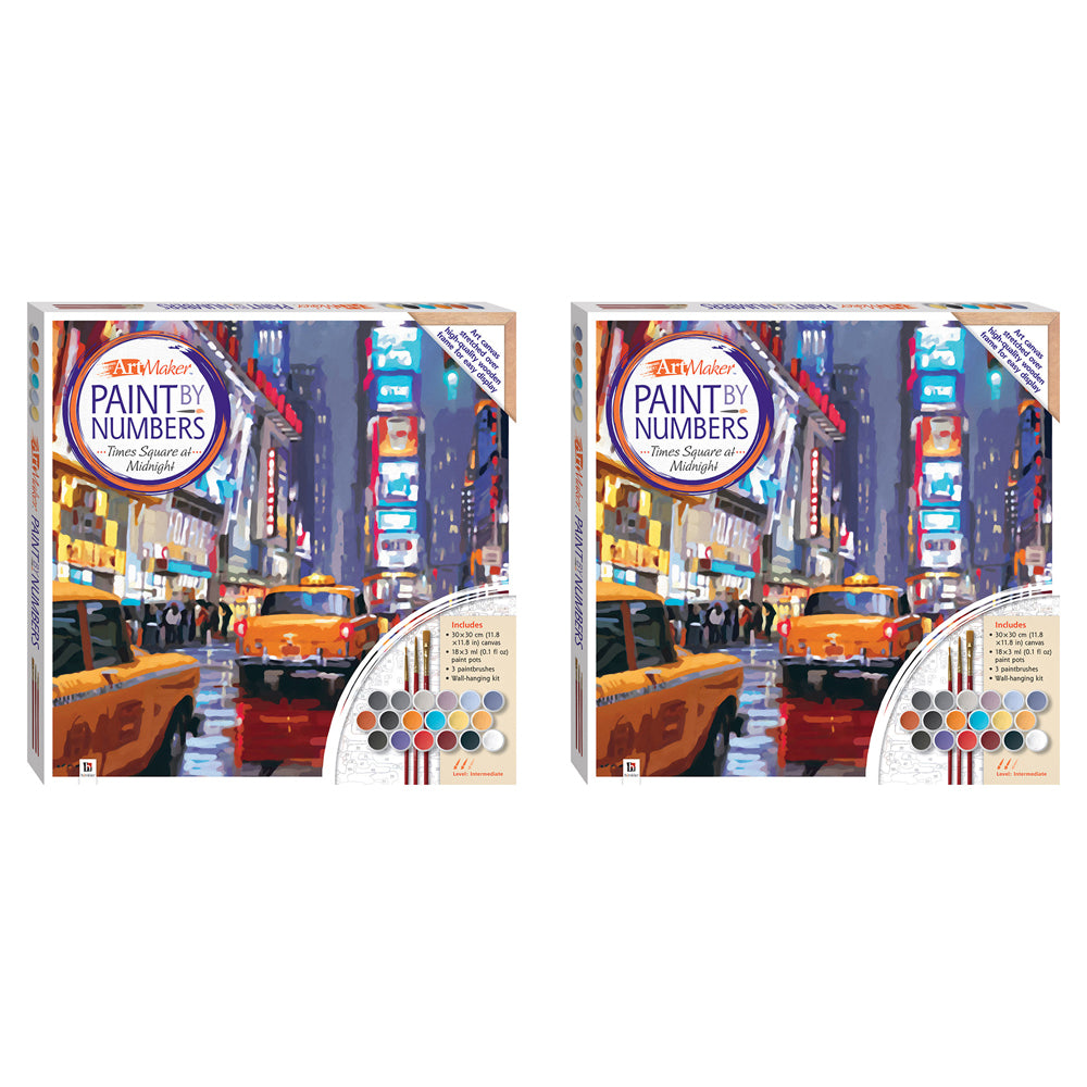 2PK Paint by Numbers Canvas Times Square at Midnight DIY Art/Craft