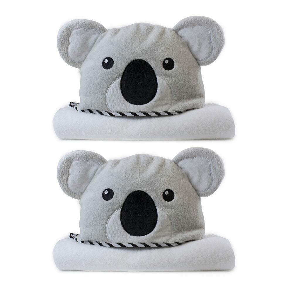 2PK Bubba Blue Aussie Animals Koala Novelty Hooded Bath Towel