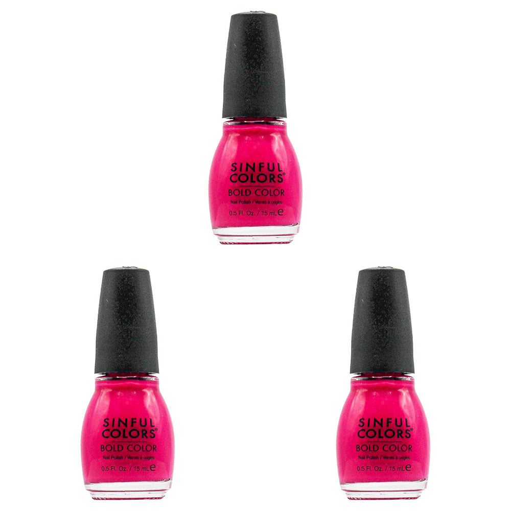 3PK Sinful Colors 15ml Bold Color Nail Polish - Boom Boom 851