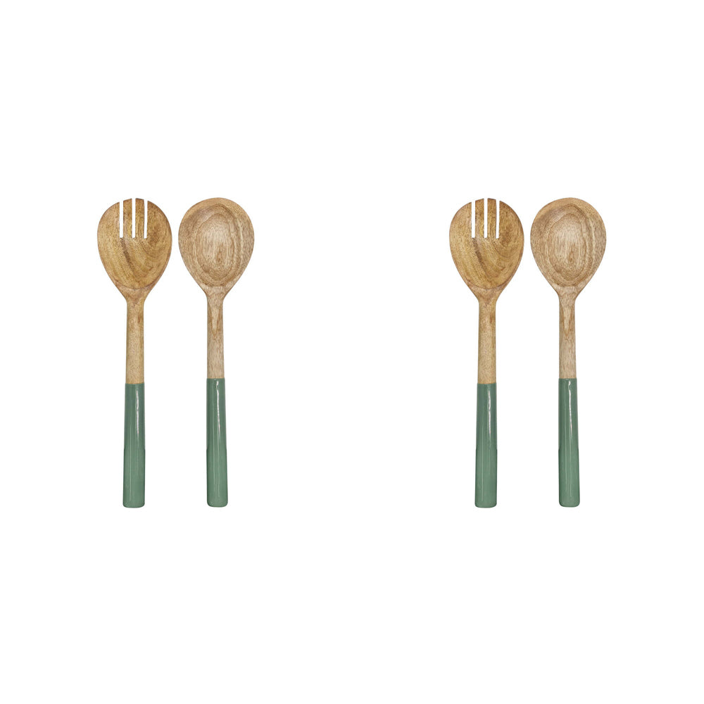 2PK J.Elliot Home Stella Salad Servers 30x7cm Peppermint & Natural