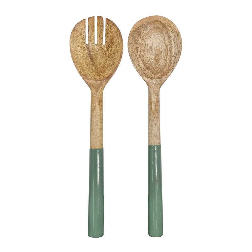 2PK J.Elliot Home Stella Salad Servers 30x7cm Peppermint & Natural