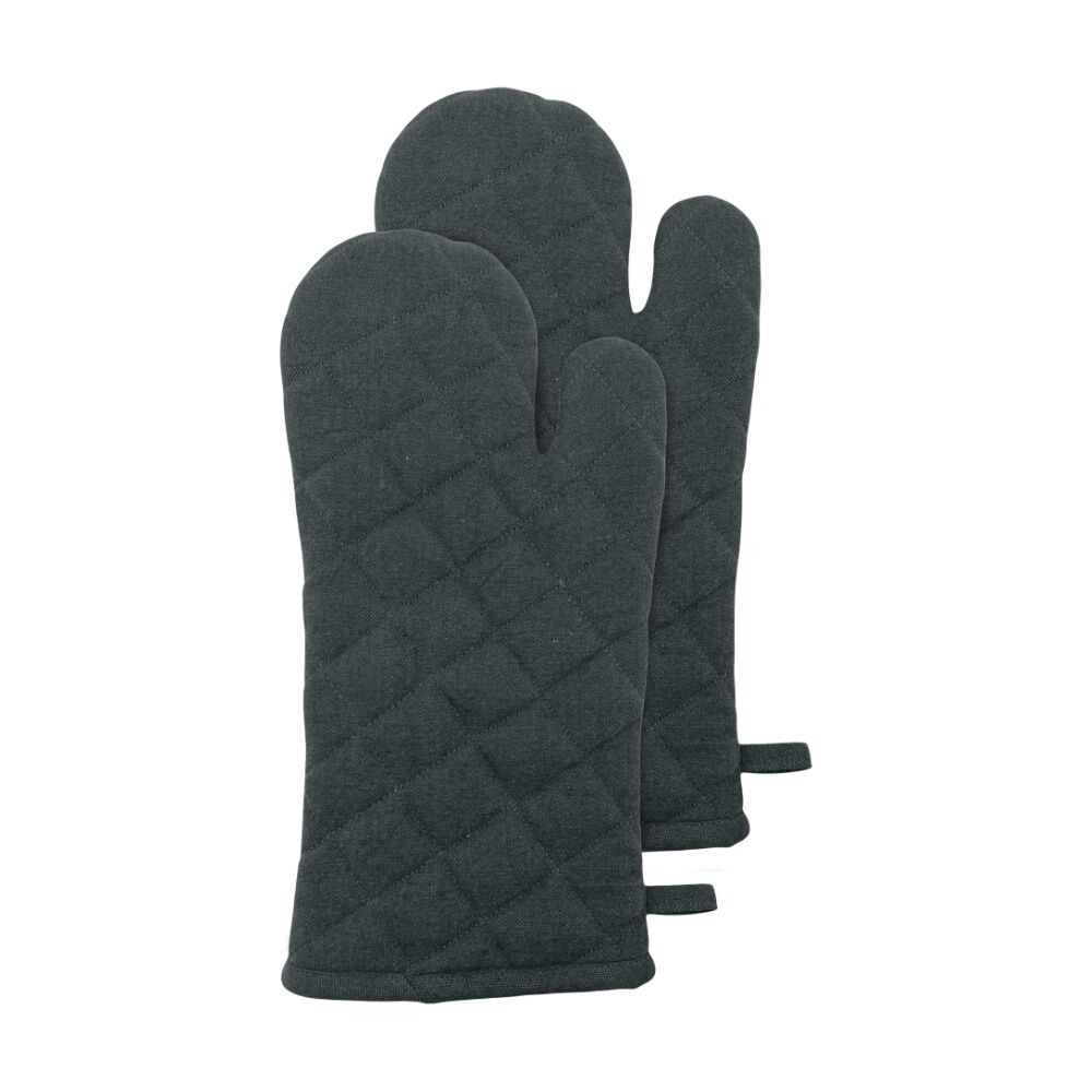 2PK J.Elliot Home Jules Oven Mitt Kitchen Accessory 19x35x2cm Charcoal