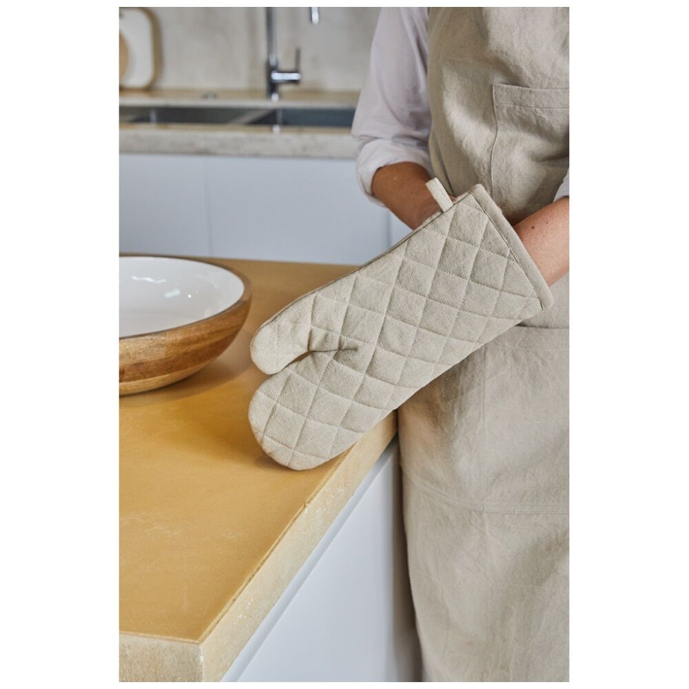 4PK J.Elliot Home Jules Oven Mitt Kitchen Accessory 19x35x2cm Beige