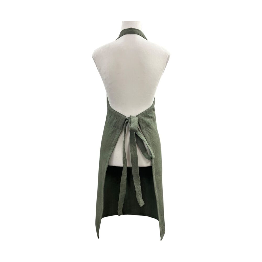 2PK J.Elliot Home Jules Cotton Linen Kitchen Apron 83x68x0.3cm Charcoal & White