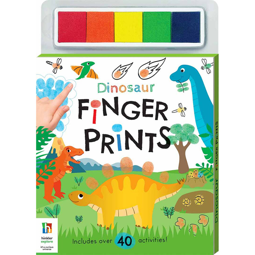 3x Kaleidoscope Dinosaurs Finger Prints Childrens Book