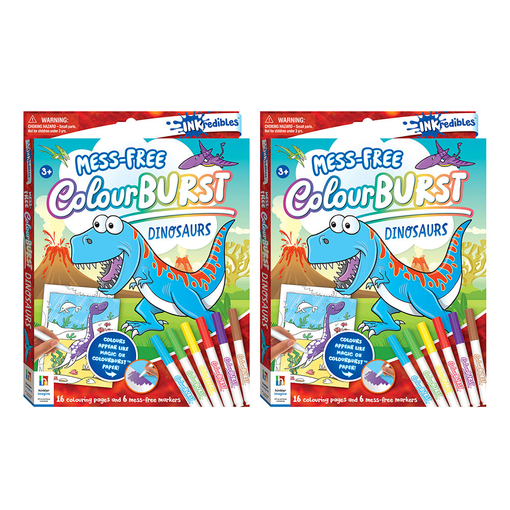 2PK Inkredibles Mess Free Colour Burst Dinosaurs Activity Set Kids 3y+