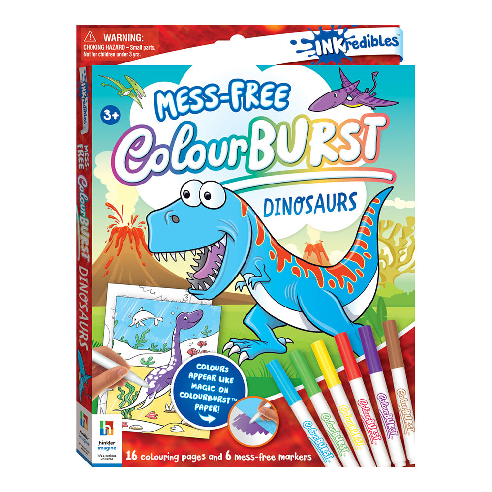 2PK Inkredibles Mess Free Colour Burst Dinosaurs Activity Set Kids 3y+