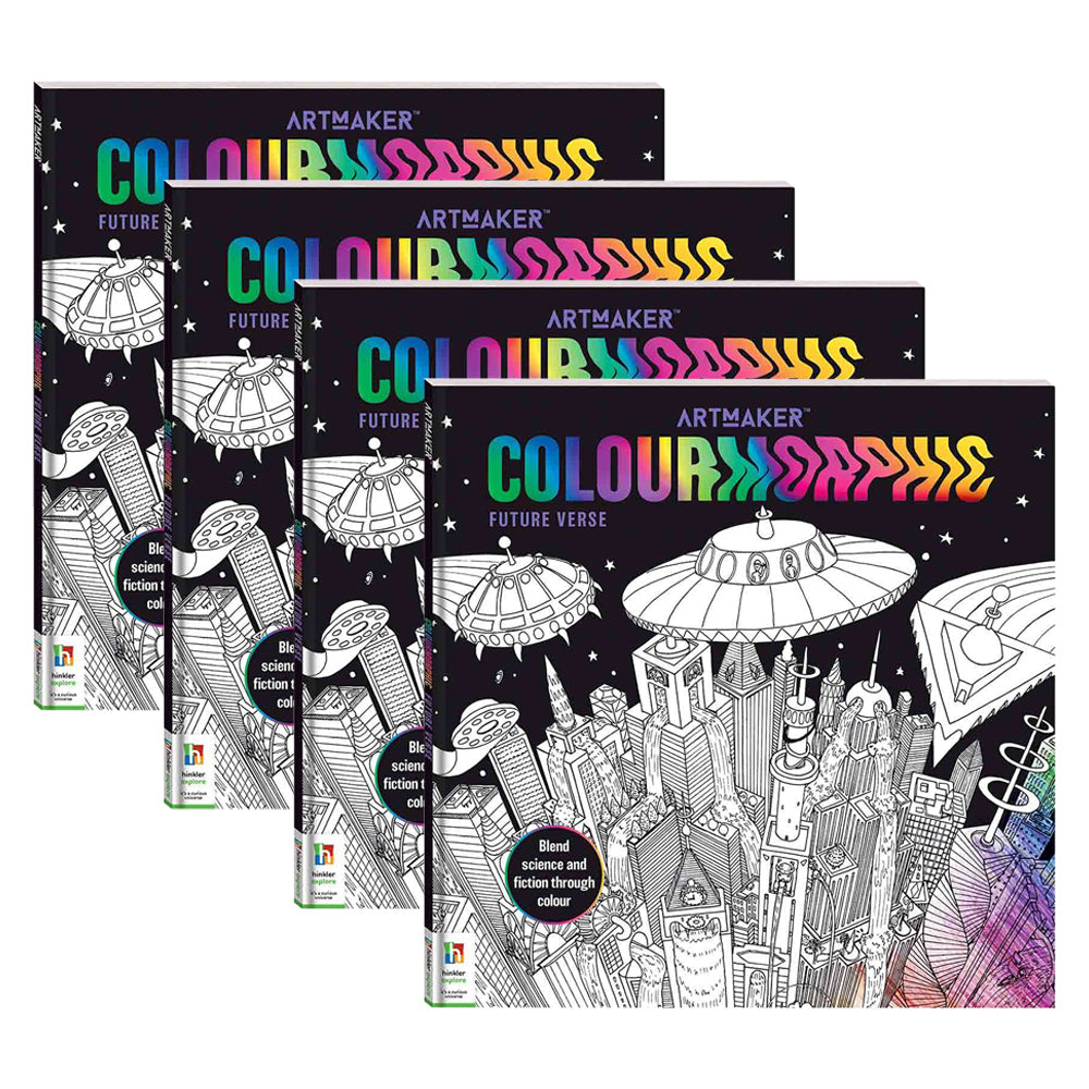 4x Art Maker Colourmorphic Colouring Book Future Verse Activity Book