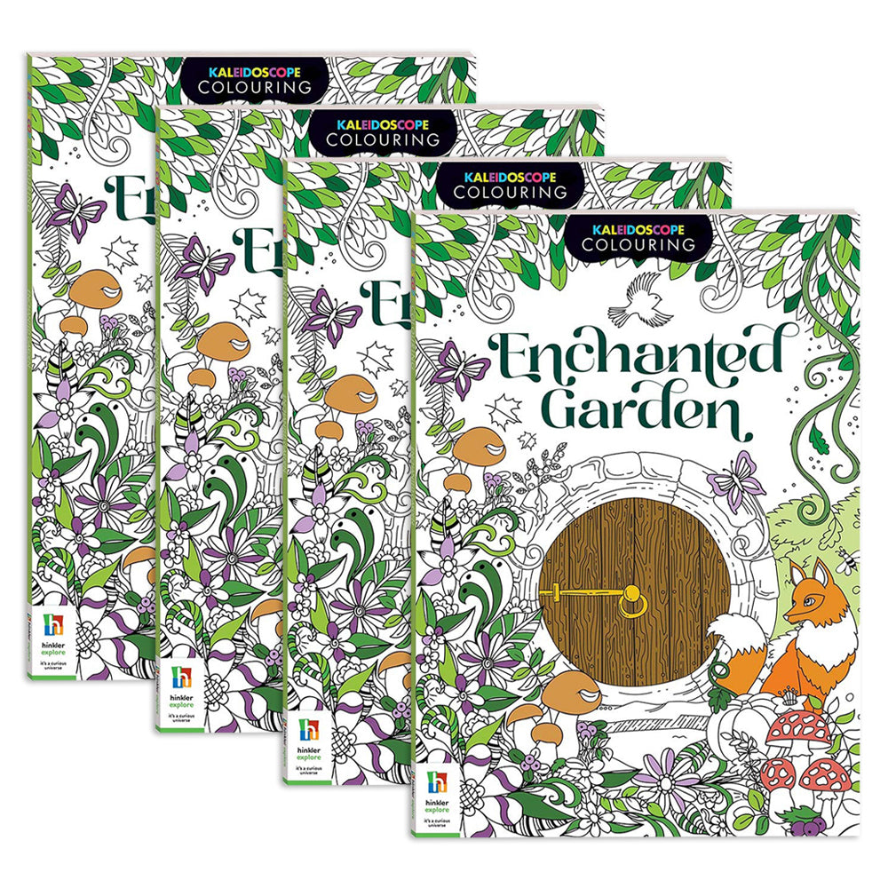 4x Kaleidoscope Colouring Enchanted Garden Adult Colouring Book