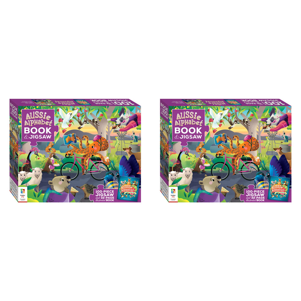 2PK Bookoli Aussie Alphabet Book & 100pc Jigsaw Puzzle Pack